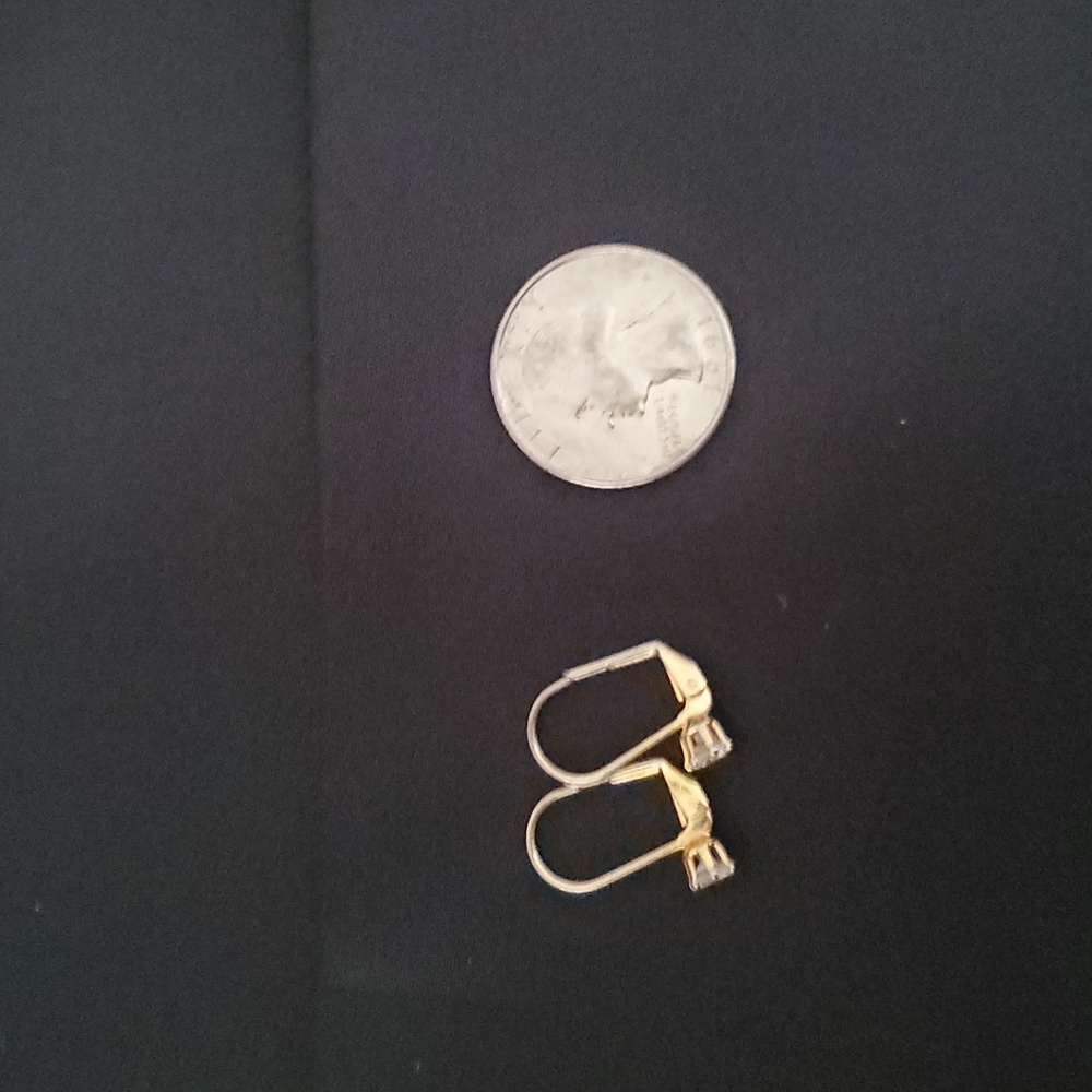 Cubic zirconia earrings in gold tone